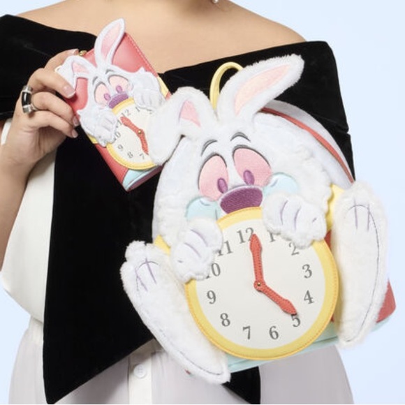 Loungefly Handbags - Loungefly Disney Alice in Wonderland White Rabbit
Figural Mini Backpack & Wallet